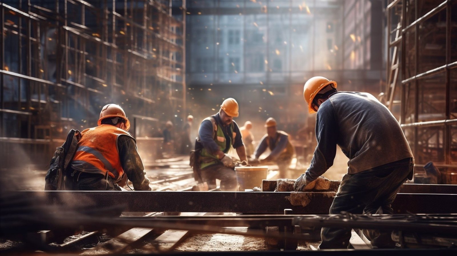 Construction workers on a job site